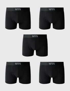 Herren 5er-Pack Schwarze Herren-Boxershorts Black Größe Medium - boohooMAN - FashionsVida