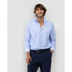 Camisa de hombre sepiia de cuadros vichy