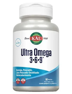 Capsules Ultra Omega 3-6-9 Essential Fatty Acid 50 Unités - KAL - FashionsVida