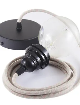 Cables Lampe Suspendue Pendel Pour Abat-jour Rd51 Stripes 50 Cm Ancient Pink / Black One Size - Creative - FashionsVida