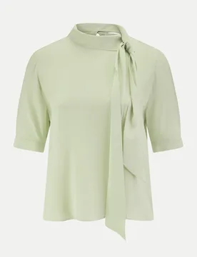 Blusenshirt mit Schleifenkragen Grün 38 - Riani - FashionsVida
