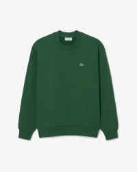 Mens Long Sleeve Logo Detail Sweatshirt - Dark Green Cotton - Size Large