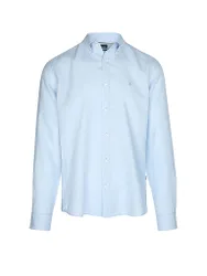 Camisa de lino H-LIAM azul claro XL