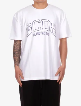 GCDS t-shirt con logo uomo bianco - Gcds - FashionsVida