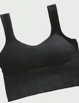 Sujetador deportivo de costillas sólidas para descanso en la pista, sujetador deportivo a prueba de golpes con relleno y sin costuras para mujeres, s - Shein - FashionsVida