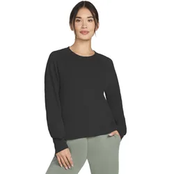 Performance Skechluxe Elevate Crewneck Womens Black Sweatshirt Rayon - Size Small