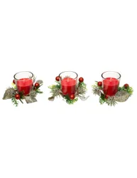 Weihnachten-Kerzen 3 Stück rot 6 cm