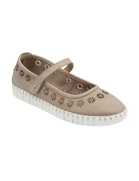 Women's 'Aurelia' Nubuck Flat Shoes in Natural Size: 6 - Natural - Size: 6 - Lotus - FashionsVida