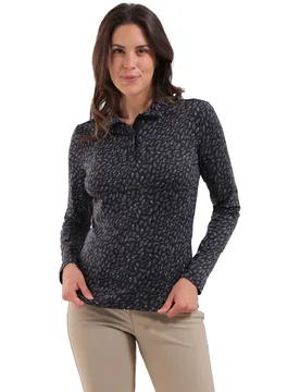 Chervo Polo Adrenalina, langarm, schwarz/taupe 42 - Chervò - FashionsVida