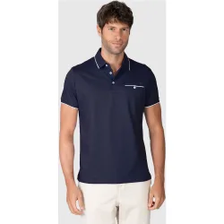 Polo de hombre de manga corta con detalles a contraste