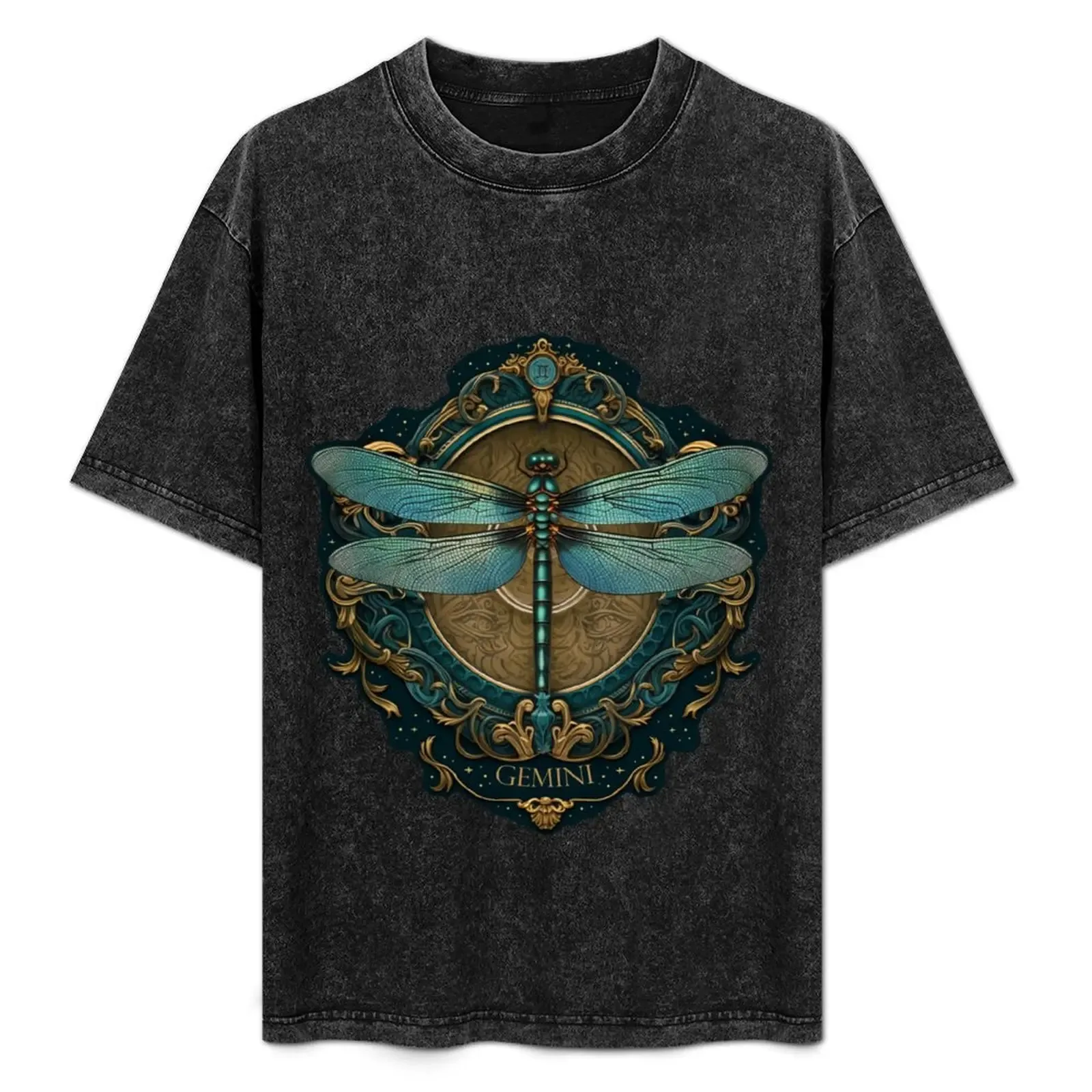Gemini Zodiac Heraldic Crest T-Shirt Basic Solid Color Short Sleeve Cotton Top - Aliexpress - FashionsVida