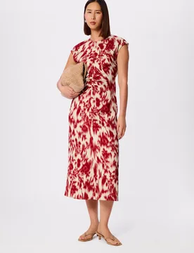Floral Midi Column Dress Red Mix female - Whistles - FashionsVida