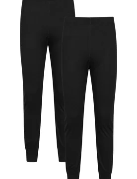 Talus' Mens Base Layer Pants Isotherm Quick Dry Breathable Gym Trousers - Pack Of 2 Black - Size X-Small - Mountain Warehouse - FashionsVida