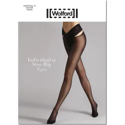 Panty de 12 deniers con tiras elásticas en la cintura