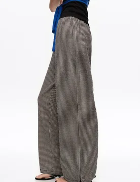 Pantalones rectos de mujer tobillos ajustables cuadros - Bimba y Lola - FashionsVida