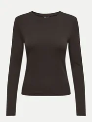 Langarmshirt mit Rundhals Braun L