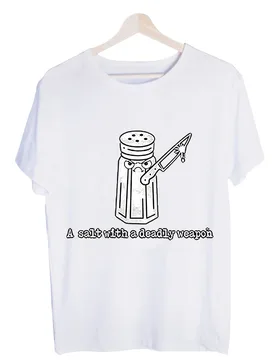 Men's Salt Shaker with Knife Graphic Tee, Short Sleeve Crew Neck T-Shirt for Casual Daily Wear - Aliexpress - FashionsVida