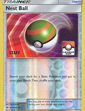 Pokemon Sun and Moon (Base Set) 123/149 Nest Ball (League Promo STAFF) - Pokémon - FashionsVida