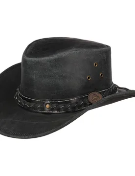 William Leather Hat by - black - Size: S (54-55 cm) - Scippis - FashionsVida