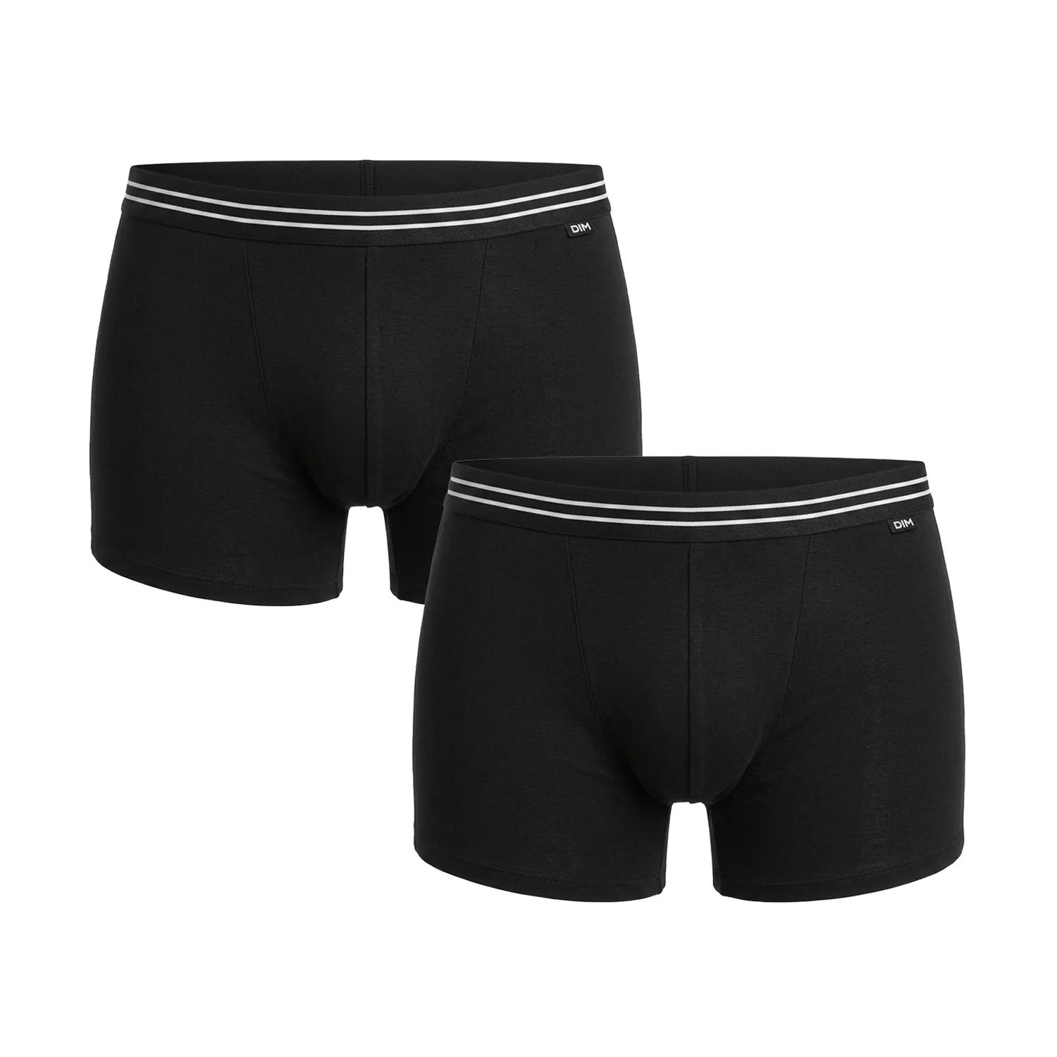 Pack Of 2 Mens Elastic Cotton Boxers D6578 - Black - Size Medium - Dim - FashionsVida