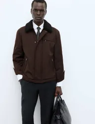 Cotton Blend Jacket Bitter Chocolate male