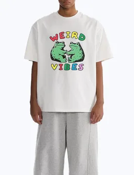 Harajuku Funny Frog Weird Vibes Toad print T shirts Men Women Cottagecore Fashion Tops Unisex 100% Cotton short sleeve T-shirt - Aliexpress - FashionsVida