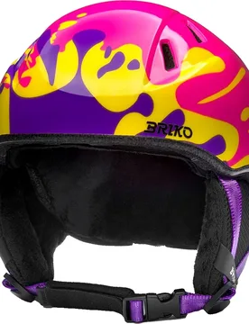 Casque Junior Makalu Graphik Shiny Cerise Pink / Turbo Yellow / Purple Heart / Black S-M unisex - Briko - FashionsVida