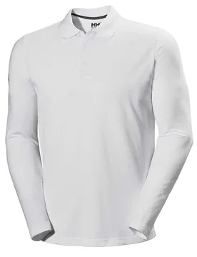 Crewline Long Sleeve Polo White M Men - Helly Hansen - FashionsVida