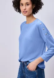 Shirt mit Knopfdetail female Blau
