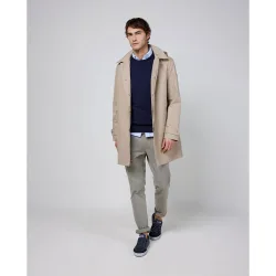 Gabardina lisa de hombre con capucha