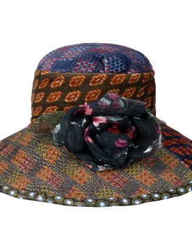 Pavelia Patchwork Cotton Hat by - mixed colours - Damen - Size: One Size - Grevi - FashionsVida