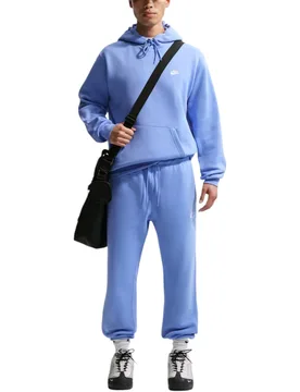 Club Mens Tracksuit Pullover Embroidered Long Sleeve - Blue Cotton - Size Medium - Nike - FashionsVida