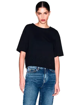 Exchange T-shirt à Manches Courtes Xw001709_af17172 Black XS - Giorgio Armani - FashionsVida