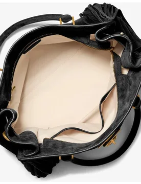 Bolso de mano tipo satchel Hamilton Moderne de ante con flecos - MICHAEL Michael Kors - FashionsVida