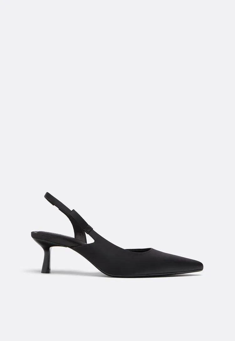 Slingback-Pumps mit Schleife SCHWARZ 41 - Stradivarius - FashionsVida