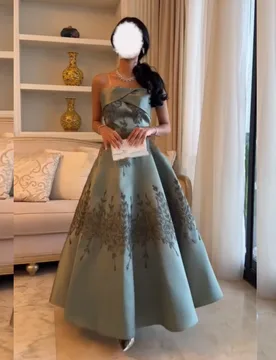 Customized Exquisite Embroidery Pattern A-line Strapless Midi Dresses Bespoke Occasion Dresses Unisex Modern Style - Aliexpress - FashionsVida