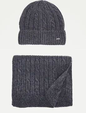 Caja con bufanda y gorro forrado interior borreguito de hombre en acrílico - Easy Wear - FashionsVida