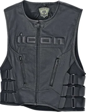 Gilet Moto in Pelle REGULATOR D3O Nero taglia S/M - Icon - FashionsVida