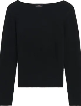 Jersey de mujer con cuello barco en cashmere 100% - Caroll - FashionsVida