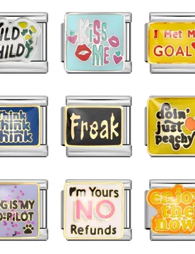 Fashion Individualization Colorful English Words Italian Link Fit 9mm Stainless Steel Charm Bracelets Making DIY Beads Jewelry - Aliexpress - FashionsVida