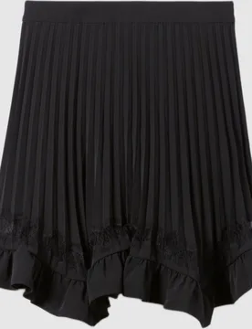 Falda plisada asimétrica con encaje - CLAUDIE PIERLOT - FashionsVida