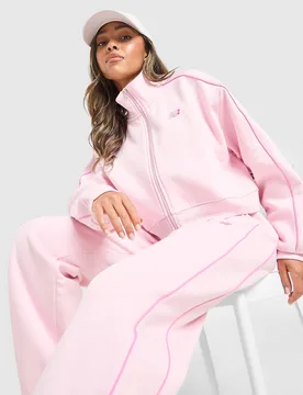 Womens Giacca della Tuta Pipe Fleece Full Zip - Rosa, rosa rosa Donna taglia M - New Balance - FashionsVida