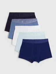 Pack Cotton Rich Waistband Trunks Blue male