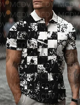 Men's Black Border Of Hexagon 3D Casual Printed Short-Sleeved Polo Shirt 3D Printed Polo Shirt Summer Men's Tops - Aliexpress - FashionsVida