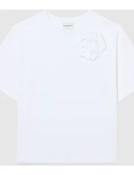 Camiseta de punto fino de mujer con flor en el hombro - CLAUDIE PIERLOT - FashionsVida