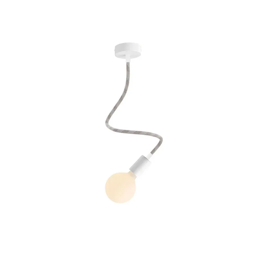 Cables Plafonnier Ou Applique Murale Flex Avec Bulb 60 Cm Matte White One Size - Creative - FashionsVida