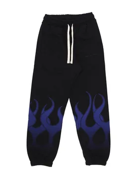 Pantalone Tuta Leggero Uomo Flames Pants Black/blue - VISION OF SUPER - FashionsVida