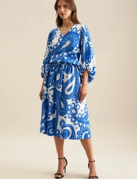 Seidensticker Rock Paisley Blau 34 - Seidensticker - FashionsVida