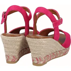Sandalias de cuña de mujer de serraje