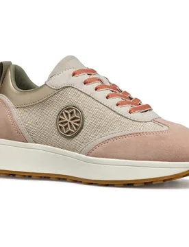 D Amabel Synthetic Polyurethane Womens Light Sand/light Taupe Trainers - Beige - Size Uk 7 - Geox - FashionsVida